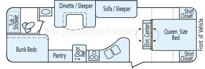32' 2012 Keystone Hideout w/Slide - Bunk House Floorplan