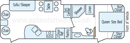 32' 2009 K-Z Spree w/Slide Floorplan