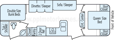 25' 2017 Gulf Stream Ameri-Lite Ultra Light w/Slide - Bunk House Floorplan