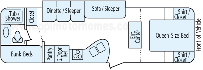 32' 2010 Keystone Hideout w/Slide - Bunk House Floorplan