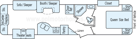 35' 2015 Forest River Wildwood Heritage Glen w/3 Slides Floorplan