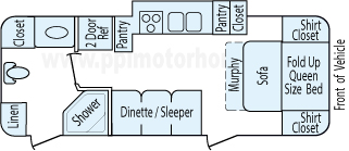 25' 2016 Forest River Mini Lite Rockwood Floorplan