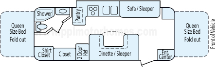 24' 2006 Rockwood Roo w/Slide Floorplan