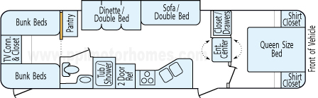 34' 2014 Crossroads Zinger w/Slide - Bunk House Floorplan