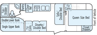29' 2013 Heartland Trail Runner - Bunk House Floorplan