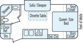 21' 2015 Forest River Rockwood Mini Lite w/Slide Floorplan