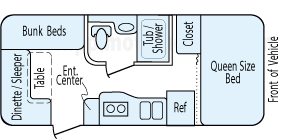 23' 2012 Gulf Stream Visa - Bunk House Floorplan