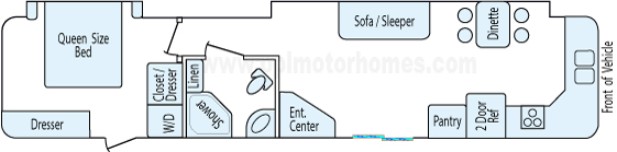 43' 2010 Heartland Cedar Ridge w/2 Slides Floorplan