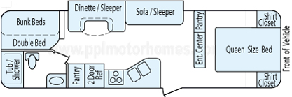 32' 2012 Dutchmen Aspen Trail w/Slide - Bunk House Floorplan