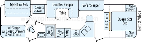 35' 2008 Keystone Sprinter w/2 Slides - Bunk House Floorplan