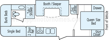 28' 2013 K-Z Spree w/Slide - Bunk House Floorplan