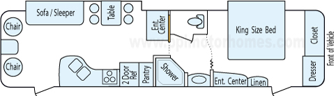 35' 2010 Keystone Sprinter w/2 Slides Floorplan