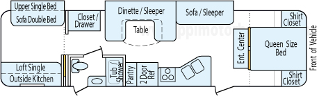 35' 2013 Forest River Salem Hemisphere Lite w/2 Slides - Bunk House Floorplan