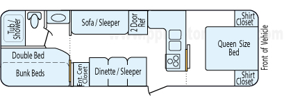 27' 2013 Gulf Stream Kingsport - Bunk House Floorplan