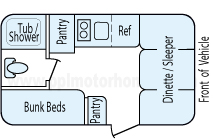 18' 2012 Jayco Jay Flight Swift Slx - Bunk House Floorplan