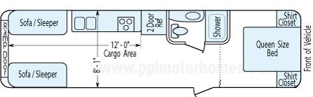 31' 2015 Forest River Cherokee Wolf Pack - Toy Hauler Floorplan