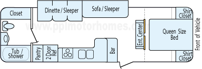 29' 2010 Kz Spree Lx w/Slide Floorplan
