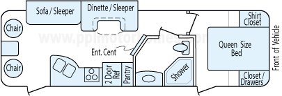 29' 2016 Keystone Hideout w/Slide Floorplan