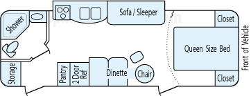 27' 2009 Keystone Passport w/Slide Floorplan