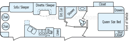 35' 2012 Evergreen Everlite w/2 Slides Floorplan