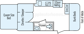 19' 2011 Forest River R-Pod w/Slide - Bunk House Floorplan