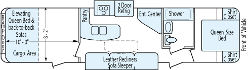 35' 2015 Keystone Impact w/2 Slides & Generator - Toy Hauler - Bunk House Floorplan