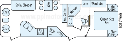 33' 2014 Dutchmen Denali w/2 Slides Floorplan
