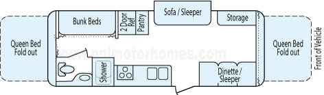 27' 2006 Dutchmen Aerolite Cub w/Slide Floorplan