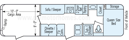 35' 2005 Fleetwood Pioneer Asv - Toy Hauler - Bunk House Floorplan