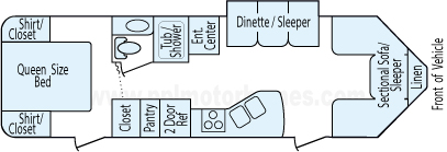 29' 2012 Forest River Flagstaff V-Lite w/Slide Floorplan