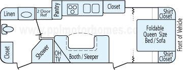 25' 2013 Forest River Rockwood Mini-Lite w/Slide Floorplan