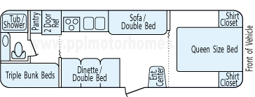 31' 2008 Keystone Hideout - Bunk House Floorplan