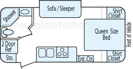 21' 2015 Rockwood Mini-Lite w/Slide Floorplan