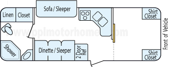 26' 2011 Sunnybrook RV Edgewater w/Slide Floorplan