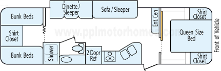 33' 2015 Palomino Solaire w/Slide - Bunk House Floorplan