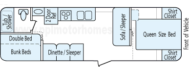 29' 2015 Forest River Wildwood X-Lite - Bunk House Floorplan