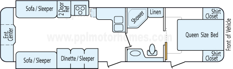 34' 2010 Keystone Hornet w/2 Slides Floorplan