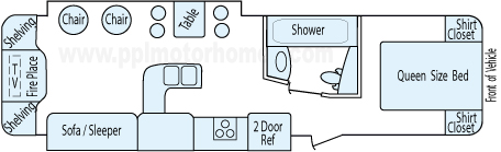 32' 2015 Dutchmen Kodiak w/2 Slides Floorplan