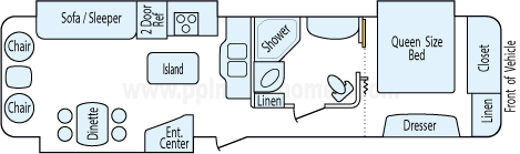 34' 2010 Highland Ridge Open Range w/3 Slides Floorplan