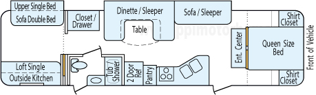 36' 2012 Forest River Hemisphere w/2 Slides - Bunk House Floorplan