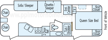 26' 2006 Fleetwood Wilderness w/Slide Floorplan