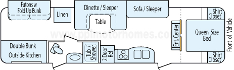 35' 2011 Coachmen Freedom Express w/2 Slides - Bunk House Floorplan