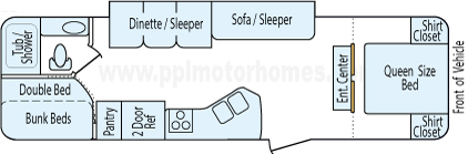 30' 2012 Heartland North Country w/Slide - Bunk House Floorplan