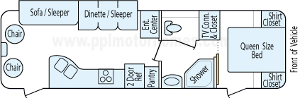 32' 2010 Forest River Salem w/Slide Floorplan