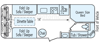 25' 2014 Forest River Vengeance - Toy Hauler Floorplan