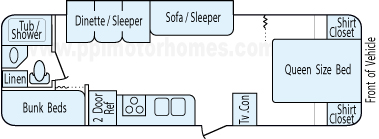 29' 2010 Skyline Nomad w/Slide - Bunk House Floorplan
