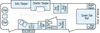 29' 2010 Keystone Outback w/Slide Floorplan