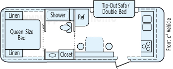 27' 2004 Hi Lo Tow Lite w/Slide Floorplan