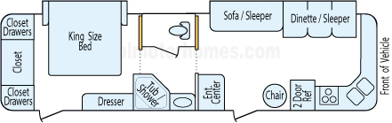 34' 2010 Keystone Sprinter w/2 Slides Floorplan