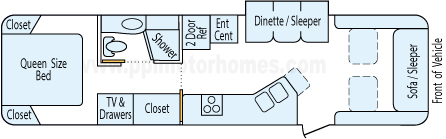 34' 2002 Airstream Classic w/Slide Floorplan
